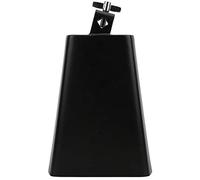 7 Inch Black Metal Cowbell, Percussion Instrument for Salsa and Drum Set, Full Iron Construction with Rustproof Black Spray Finish, 1.5mm Thick Cattle Bell for Musicians