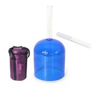 7 Inch Blue Clear Portable Handle Crystal Singing Bowl, Sound Bowl Chakra Bowl, Gift For Yoga Meditation & Sound With Suitcase & Acrylic Striker (A Note)