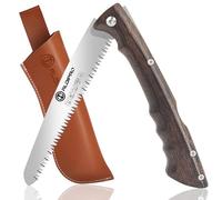 7 Inch Brown Folding Hand Pruning Saw, Heavy Duty Silky Saw with 7”Hardened SK5 High Strength Carbon Steel Blade and Triple-ground Teeth，Garden Folding Saw for Wood Cutting, Tree Trimming, Hunting