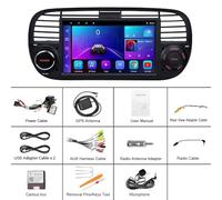 7 Inch Car Stereo for Fiat 500 2007-2015 with Wireless Carplay/Android Auto,2G RAM+64G ROM,GPS, Wifi, EQ,Bluetooth,FM/RDS, AHD Backup Camera,Black