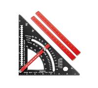 7 Inch Carpenter Square 80° Angle Adjustable Combination Ruler with 2 Pencils, Aluminum Wood Square, Protractor, Wrench, Ruler, Drill Gauge, for Woodworking and Carpentry