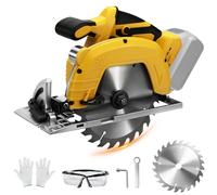 7 Inch Cordless Circular Saw Compatible with Dewalt 20V Max Battery, Brushless Electric Circular Saw with 1 Saw Blade, Cutting Bevel Angle 0-45°, for Wood, Tile, Plastic and Soft Metal(No Battery)