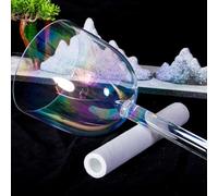 7 Inch Cosmic Handle Clear Chakra Quartz Crystal Singing Bowl, Gift For Yoga Meditation & Sound With Suitcase & Acrylic Striker (G Note)