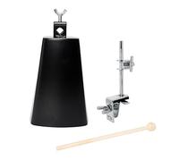 7 inch Cowbell Cowbell Clamp, Adjustable Standard Drum Cowbell Mount with Cowbell Drum Stick for Bass Drum Hoop