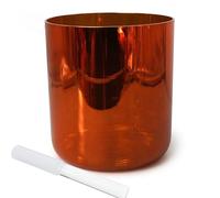 7 Inch Dark Orange Alchemy Quartz Singing Bowl for Sound Baths Yoga Meditation and Healing 440HZ F Note with Striker & O ring