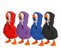 7 Inch Desk Gooses Outfits Red Hoodies - 4 Pack Min-i Tabletop Gooses Costume | Tiny Porch Goo-ses Accessory for Magnetic Go-oses Statue | Desktop Go-ose Key Holder Clothes for Table Decor