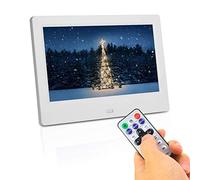 7-inch Digital Photo Frame, with Remote Control, 16:9 Widescreen Display, Supports USB Reading, Highly Practical (White)