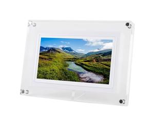 7 Inch Digital Picture Frame for Home Decor, Bewinner Acrylic Electrical Photo Album for Office - Auto Rotation, LED Ambient Light, Build-in 4GB, Photo/Music/Video Playback