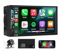 7 Inch Double Din Touch Screen Stereo: Wireless CarPlay Android Auto Radio
