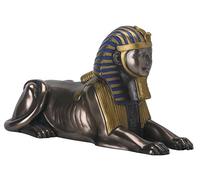 7 Inch Egyptian Sphinx Statue Figurine, Cold Cast Bronze Colored