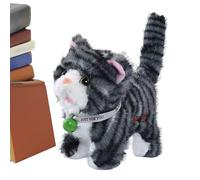 7 Inch Electric Walking Plush Cat Toy - Plush Cat Musical Toy, Interactive Musical Kitty With Wagging Tail, Talking Singing Stuffed Animal With 12 Songs, Soft Toys, Cute Pet Companion