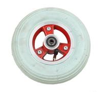7 inch Electric Wheelchair Front Wheel with Gray Pneumatic Tire for Improved Traction on Indoor and Outdoor Floors (red 10mm)