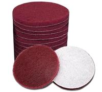 7-Inch Flocking Scuff Pads Sander Disc,10Pack Red 400# Medium Polishing Discs Dia φ7/180mm Magic Tape Polishing Scrub Pad for Rust Removal 7" Scrubber Scouring Pads