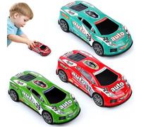 7 - Inch Friction Power Race Car Toys Set, 3 - Pack Push and Go Pull Back Cars for Toddlers Aged 3-7, Ideal for Kids' Birthday Parties & Gifts for Boys and Girls