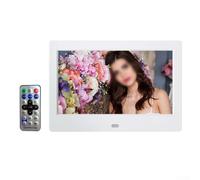 7 Inch Full View Screen Digital Photo Frame, 7 High Resolution, Calendar Time(White)
