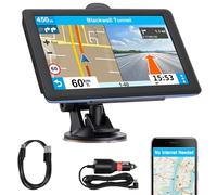 7 Inch GPS Sat Nav for Truck Car RV - Offline Car GPS Navigation, 2025 UK & Europe Maps Lifetime Updates, HD Touchscreen, Voice Guidance, Speed Camera Alerts, Type-C, with Sun Visor & Mount