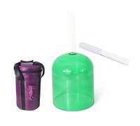 7 Inch Green Clear Portable Handle Crystal Singing Bowl, Sound Bowl Chakra Bowl, Gift For Yoga Meditation & Sound With Suitcase & Acrylic Striker (D Note)