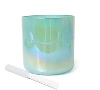 7 Inch Green Clear Sound Bowl Chakra Bowl, Alchemy Crystal Singing Bowl, Gift for Yoga Meditation & Sound With Acrylic Striker & O-ring (G Note)