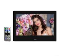 7 Inch IPS 1280X800 Digital Photo Frame Calendar Alarm Slideshow Display for DURABLE Plastic Support 128GB (Is black)