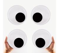 7 Inch Large Googly Eyes Self Adhesive, 4 pcs 18cm Big Googly Eyes Wiggles Eyes Giant Eye Stickers for DIY Craft Projects Refrigerator Bin Luggage Door Christmas Trees Lawns Car Decorations