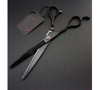 7-Inch Left-Handed Barber Scissors - Sharp Stainless Steel Shears for Precision Cutting | Ideal for Barbers and Home Use (Black)