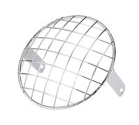 7 Inch Motorcycle Headlight Mesh Grill Cover, Universal Headlight Mask for Cafe Racer, Diamond Grid Metal Grille with Clear View Protection for Vintage Cruiser Chopper (Electroplated)
