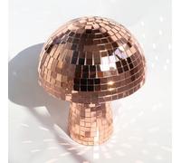 7 Inch Mushroom Disco Ball, Rose Gold Disco Mushroom for Home Decor, Retro Reflective Mirror Ball Fall Decor for Wedding Party Room Holiday Halloween Christmas Decoration