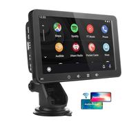 7 Inch Portable Car Stereo 2025 Upgraded Compatible with Wireless CarPlay & Android Auto, AirPlay, Stereo Sound, Voice Controll WiFi BT/Wired Connection, Car Bluetooth Audio Output, TF/USB/AUX/FM