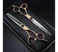 7 Inch Professional Hair Cutting Shears with Japan 440C Steel and Rose Damascus Pattern - Barber Scissors for Haircut, Thinning, and Hairdresser Tools