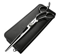 7 Inch Professional Hairdressing Scissors Barber Rose Pattern Hair Stylist Shears Styling Tool Japanese Stainless Steel Clippers (7-inch Cutting Scissors-E)