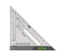 7 Inch Rafter Square with Level, Aluminum Alloy Triangle Square Ruler, Detachable Carpenter Square for Woodworking, Framing and Marking 45 Degree Lines (Silver)
