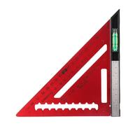 7 Inch Rafter Square with Level High Accurate Aluminum Alloy Detachable Triangle Square Ruler for Woodworking Professional Carpenters Builders (Red)