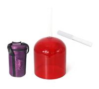 7 Inch Red Clear Portable Handle Crystal Singing Bowl, Sound Bowl Chakra Bowl, Gift For Yoga Meditation & Sound With Suitcase & Acrylic Striker (A Note)