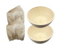 7 Inch Round Bread Banneton Proofing Basket Set of 2 Sourdough Proofing Basket kit for Artisanal Baking - Bread Making Tools For Professional & Home Bakers (7 inch round- 2 pack)