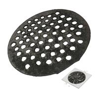7-Inch Round Cast Iron Drain Cover - Heavy Duty Gully Grid & Outdoor Drainage Grate - Rust-Resistant Driveway Strainer for Garage, Patio, Yard & Garden Pathways