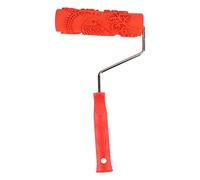 7 - Inch Rubber Embossing Texture Wall Printing Brush Roller with 15cm Handle for DIY Flower Pattern Painting, Durable Rubber Roller Tool EG343T for Unprimed Wall