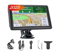 7 Inch Sat Navs for Cars, Truck, HD 7 Inch GPS Navigation with UK Europe Maps, Lifetime Free Updates, Satnav support Postcode Search, Voice Guidance, Speed Camera Alert, Lane Guidance Assist, POI