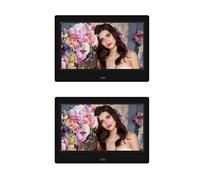 7 Inch Screen HD Digital Photo Frame Electronic Album Full Function Player Easy Share Moments(2PCS Black)