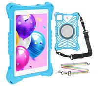7 Inch Silicone Tablet Case with Stand and 2 Universal Hanging Straps Compatible with All Models of Tablets 7 Inches and 8 Inches, Resistant Impact Protection (Blue)