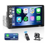 7 Inch Single Din Car Stereo Radio Apple CarPlay: Android Auto 1 Din Touchscreen Bluetooth Car Play Radio with | Backup Camera | AUX USB TF SD Slot | SWC EQ Backlight Remote Control
