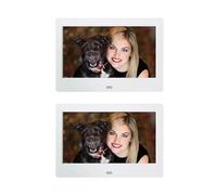 7 Inch Smart Electronics Photo Frame 800 * 480 Digital Picture 720P Video MP3 MP4 Music Player Auto Playback Remote Control Easy Share Moments(2PCS White)