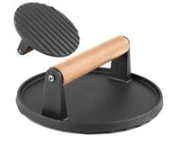 7-Inch Smash Burger Press for Griddle,Heavy Cast Iron Bacon Press with Solid Wood Handle,Grill Press for Hamburger, Bacon, Meat, Steak, Patty, Sandwich, Barbecue Grilling Tool