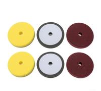 7-inch Sponge Polishing Pad Set 6-Pack for Car Waxing, Coarse/Medium/Fine Foam Buffing Pads Compatible with 150 mm Backing Plates