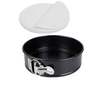 7 Inch Springform pan, Happybase Non-stick Cheesecake Pan with Removable Bottom/Leakproof Cake Pan Bakeware with 50 Pcs Parchment Paper Liners