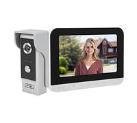 7 Inch TFT LCD Video Doorbell, Wired Intercom, Visual Camera Remote Unlock Monitor with Night Vision for Home Security (UK-110-240V)