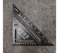 7 Inch Triangle Ruler Aluminum Alloy Carpenter Square for Angle Measuring Marking, Multi-Function Woodworking Tool for Framing and Miter Angles(Black)