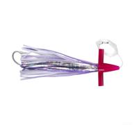 7 Inch Trolling Lure Squid Hook With For Octopus Wing Head For Gt Sea Bait Targeting Tuna And Mahi Purple White Color Heavy Duty Saltwater Fishing Gear For Big Game(7inch C1)