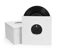 7 Inch Vinyl Record Sleeves White Paper Inner Sleeves for Singles & EP Records - Protective Anti-Scuff Replacement Covers for 45RPM Vinyl Storage & Protection (50)