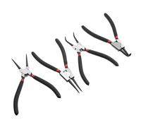 7 Inches Long Nose Plier,4Pcs Circlip Plier Set,Inner Outer Staight Bent,Plier Retaining Snap Ring Remover Tool