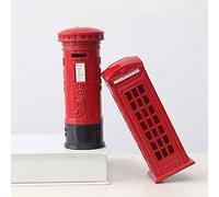 7 Inches Piggy Bank Retro Telephone Model Red Telephone Bank Box Model Old Fashioned European Decoration Cafe bar Window Home Desk Decor